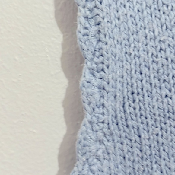 Vintage Cottage Core Grandma Hand Made  Blue Sweater Vest  Floral Embroidery - Picture 7 of 7